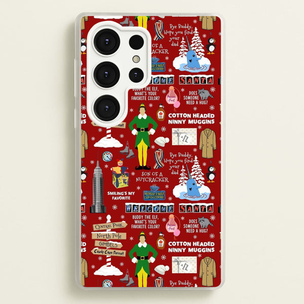 Red Elf Pattern  - Elf Phone Case for Galaxy S25 Ultra