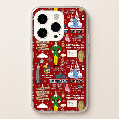 Red Elf Pattern  - Elf Phone Case for iPhone 14 Pro Max