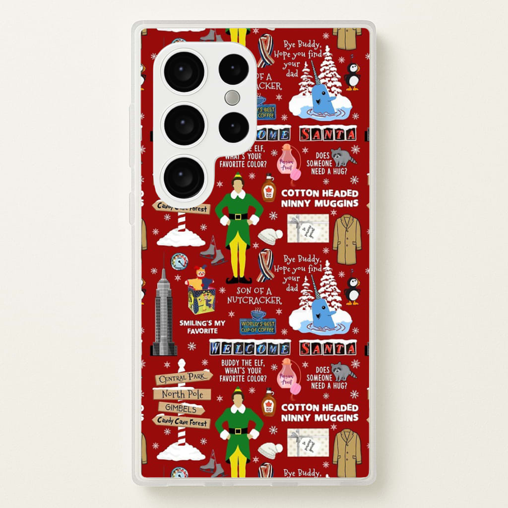 Red Elf Pattern  - Elf Phone Case for Galaxy S24 Ultra