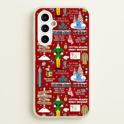 Red Elf Pattern  - Elf Phone Case for Galaxy A54