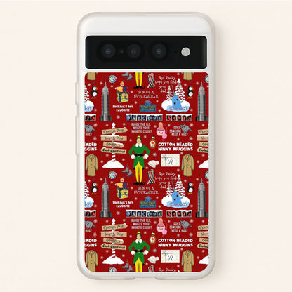 Red Elf Pattern  - Elf Phone Case for Google Pixel 7 Pro