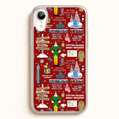 Red Elf Pattern  - Elf Phone Case for iPhone XR