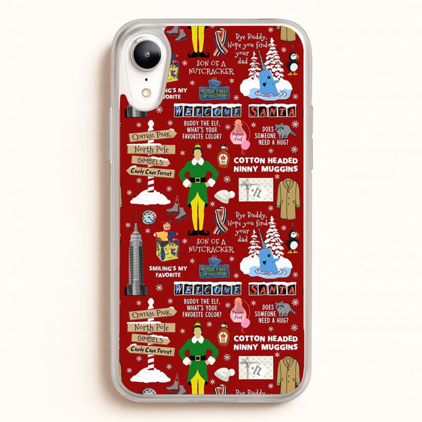 Red Elf Pattern  - Elf Phone Case for iPhone XR