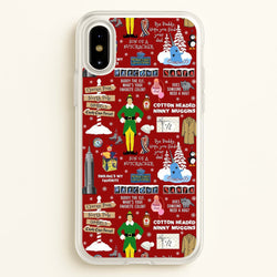 Red Elf Pattern  - Elf Phone Case for iPhone X / XS