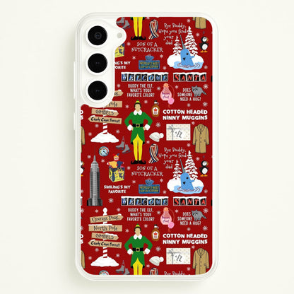 Red Elf Pattern  - Elf Phone Case for Galaxy S23