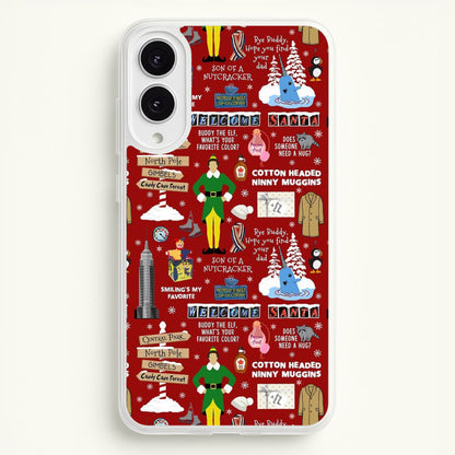 Red Elf Pattern  - Elf Phone Case for Galaxy S25 Edge