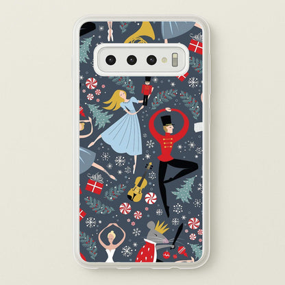 Nutcracker Ballet Pattern - Christmas  -  Phone Case for Galaxy S10 Plus