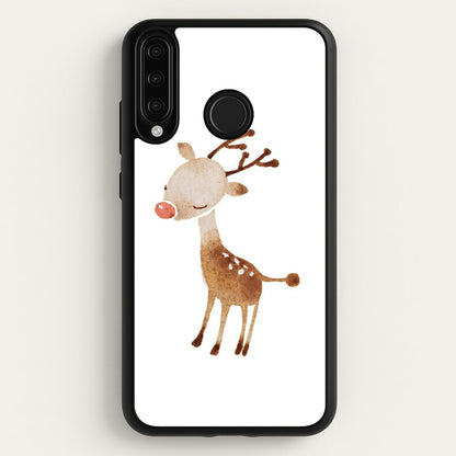 Watercolour Rudolph The Reindeer  -  Phone Case for Huawei P30 Lite