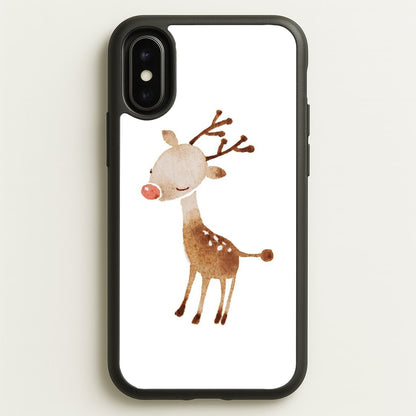 Watercolour Rudolph The Reindeer  -  Phone Case for iPhone X / XS