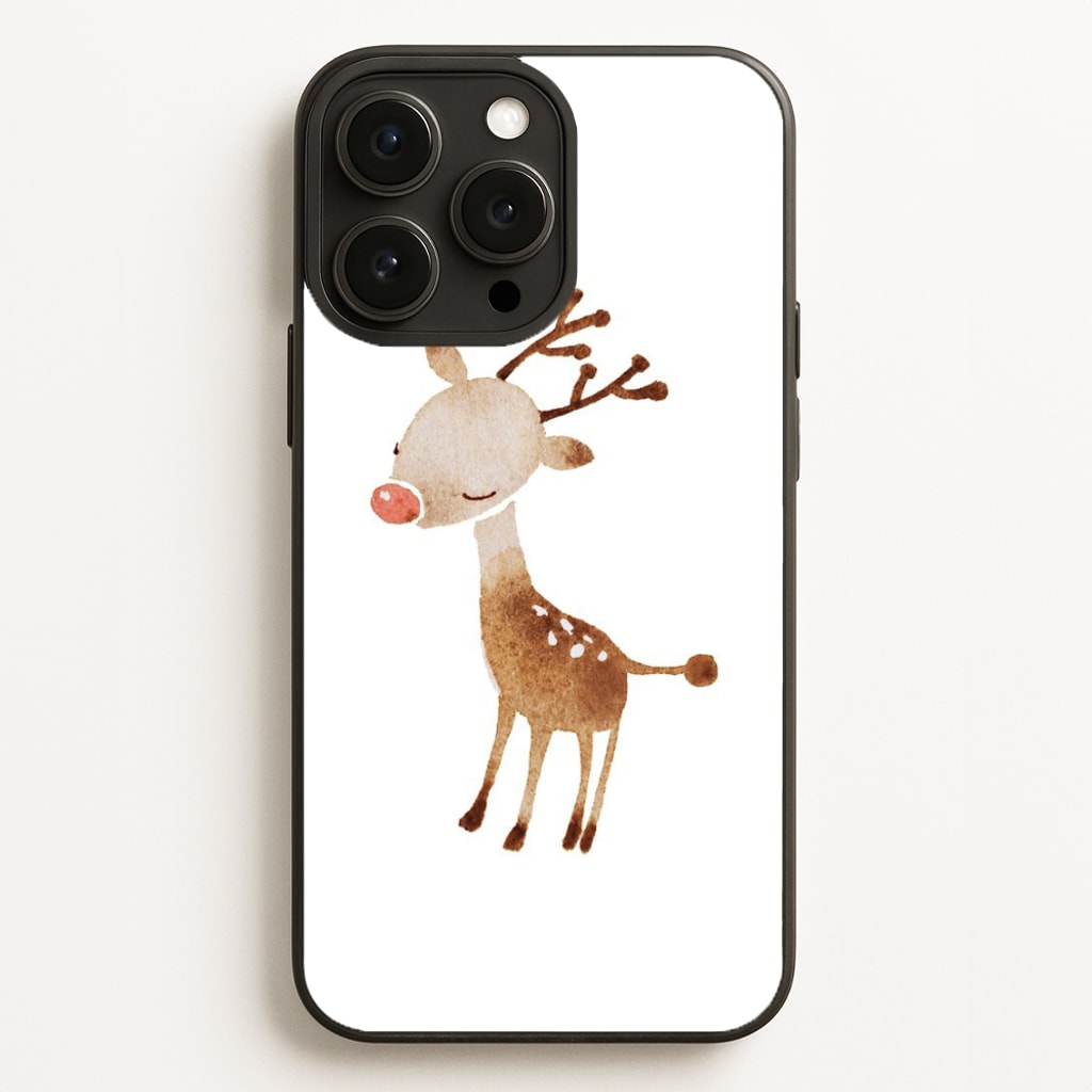 Watercolour Rudolph The Reindeer  -  Phone Case for iPhone 12 Pro Max