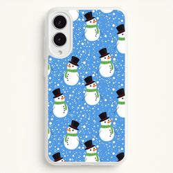 Blue Snowman Pattern  -  Phone Case for Galaxy S25 Edge