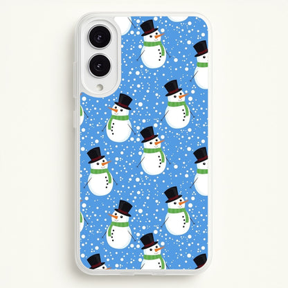 Blue Snowman Pattern  -  Phone Case for Galaxy S25 Edge
