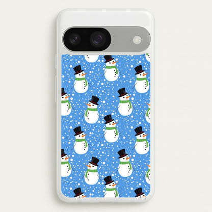 Blue Snowman Pattern  -  Phone Case for Google Pixel 9 / 9 Pro