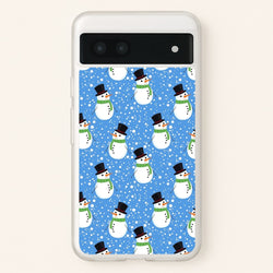Blue Snowman Pattern  -  Phone Case for Google Pixel 6a