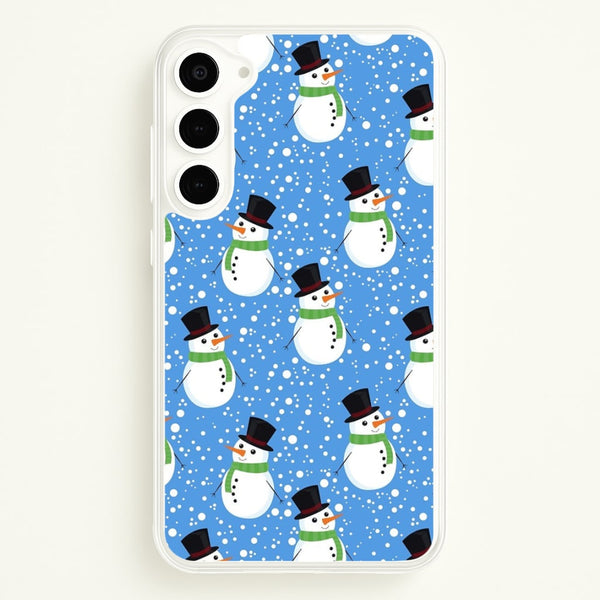 Blue Snowman Pattern  -  Phone Case for Galaxy S23