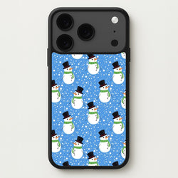 Blue Snowman Pattern Phone Case for iPhone 17 Pro