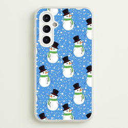 Blue Snowman Pattern  -  Phone Case for Galaxy A14