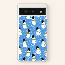 Blue Snowman Pattern  -  Phone Case for Google Pixel 8