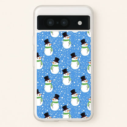 Blue Snowman Pattern  -  Phone Case for Google Pixel 8