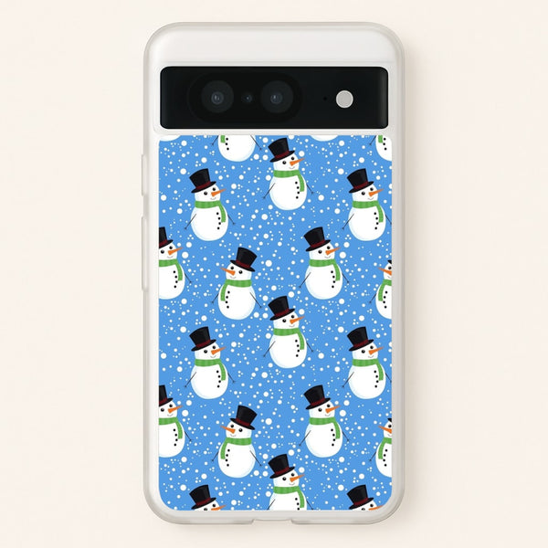 Blue Snowman Pattern  -  Phone Case for Google Pixel 8