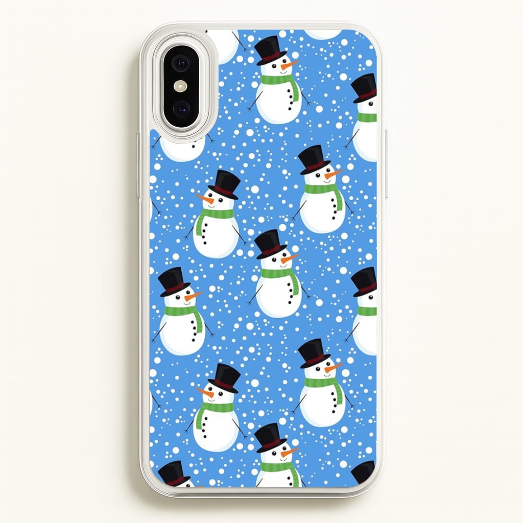 Blue Snowman Pattern  -  Phone Case for iPhone XS Max