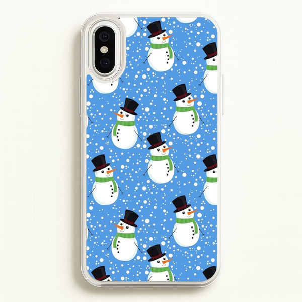 Blue Snowman Pattern  -  Phone Case for iPhone XS Max