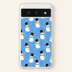 Blue Snowman Pattern  -  Phone Case for Google Pixel 8a