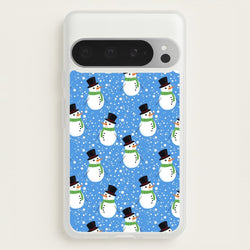 Blue Snowman Pattern  -  Phone Case for Google Pixel 9 Pro XL