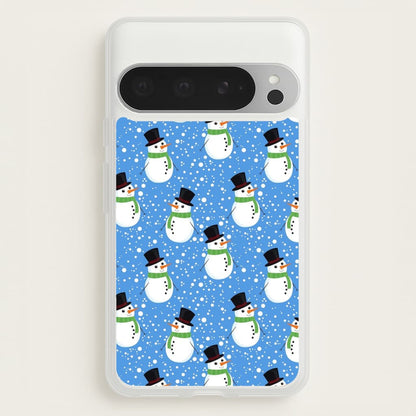 Blue Snowman Pattern  -  Phone Case for Google Pixel 9 Pro XL