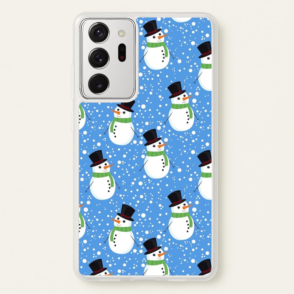 Blue Snowman Pattern  -  Phone Case for Galaxy Note 20 Ultra