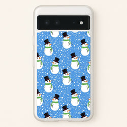 Blue Snowman Pattern  -  Phone Case for Google Pixel 6