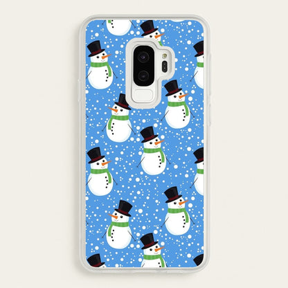 Blue Snowman Pattern  -  Phone Case for Galaxy S9 Plus