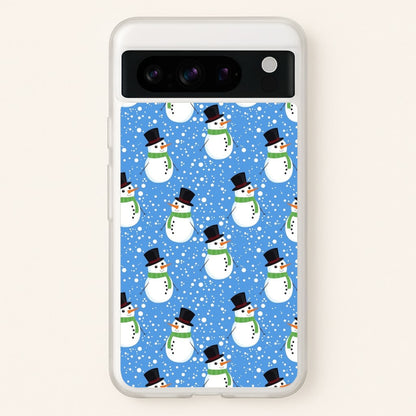 Blue Snowman Pattern  -  Phone Case for Google Pixel 8 Pro