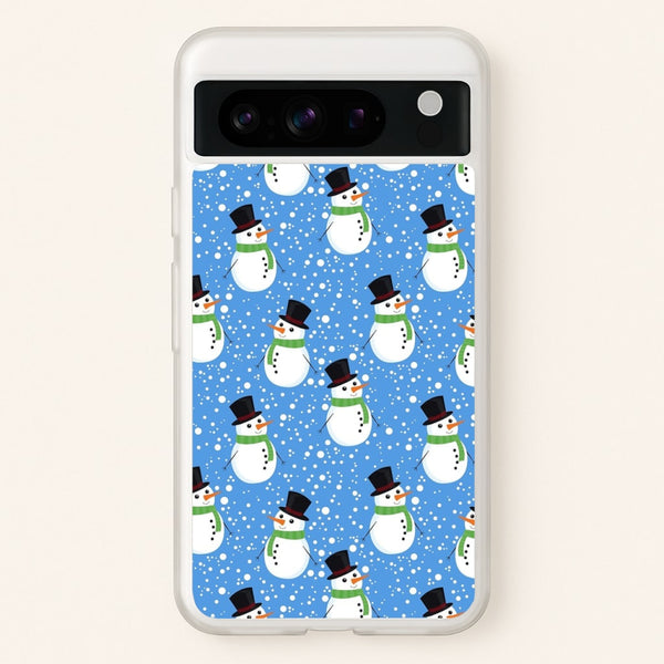 Blue Snowman Pattern  -  Phone Case for Google Pixel 8 Pro