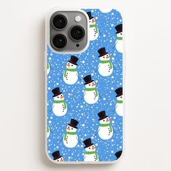 Blue Snowman Pattern  -  Phone Case for iPhone 12 Pro Max