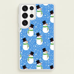 Blue Snowman Pattern  -  Phone Case for Galaxy S23 Ultra