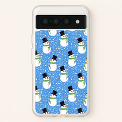 Blue Snowman Pattern  -  Phone Case for Google Pixel 7 Pro