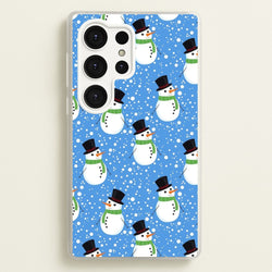 Blue Snowman Pattern  -  Phone Case for Galaxy S25 Ultra