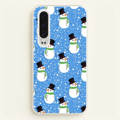Blue Snowman Pattern  -  Phone Case for Huawei P30