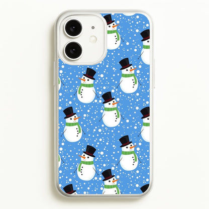 Blue Snowman Pattern  -  Phone Case for iPhone 11