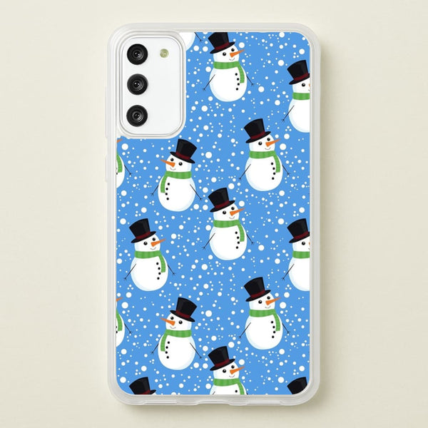 Blue Snowman Pattern  -  Phone Case for Galaxy S20FE