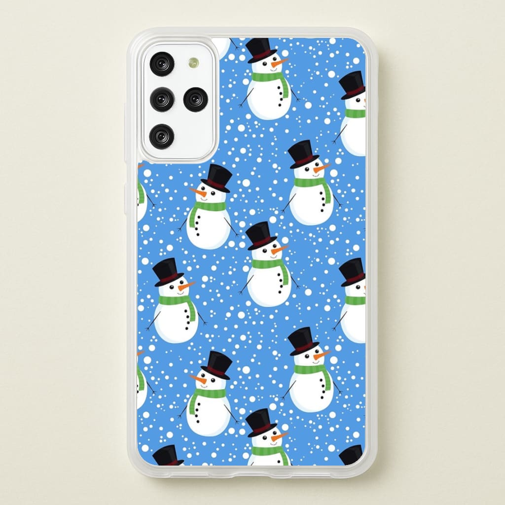 Blue Snowman Pattern  -  Phone Case for Galaxy S20 Plus