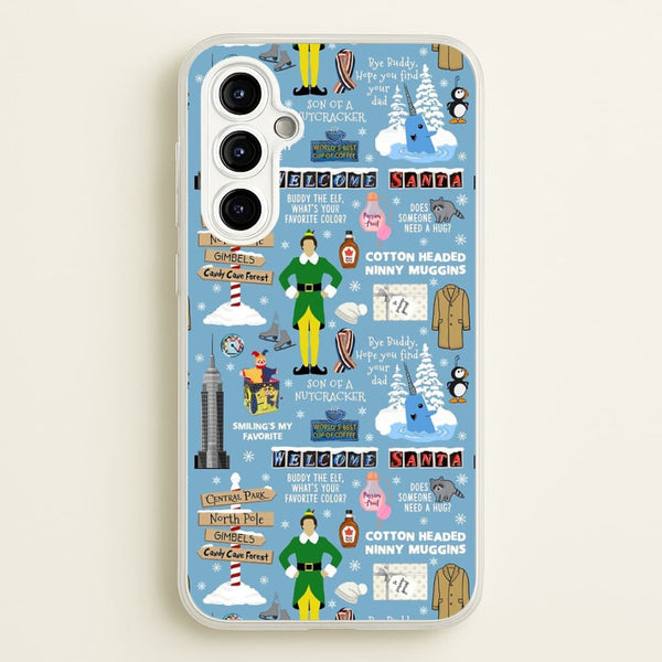 Blue Buddy The Elf Pattern  - Elf Phone Case for Galaxy A54