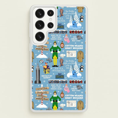 Blue Buddy The Elf Pattern  - Elf Phone Case for Galaxy S23 Ultra