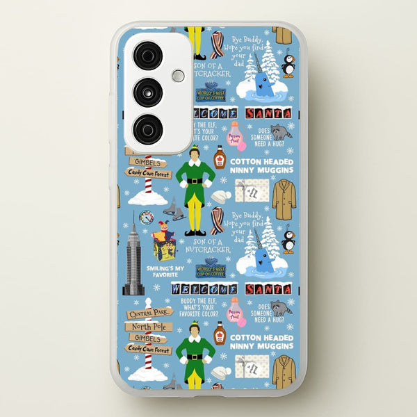 Blue Buddy The Elf Pattern  - Elf Phone Case for Galaxy A35