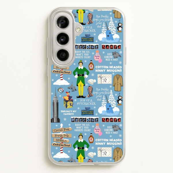 Blue Buddy The Elf Pattern  - Elf Phone Case for Galaxy A56