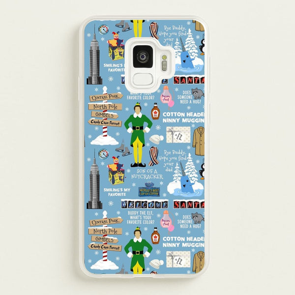 Blue Buddy The Elf Pattern  - Elf Phone Case for Galaxy S9