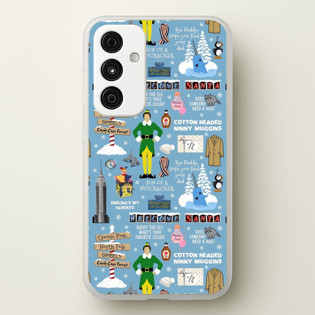 Blue Buddy The Elf Pattern  - Elf Phone Case for Galaxy A15