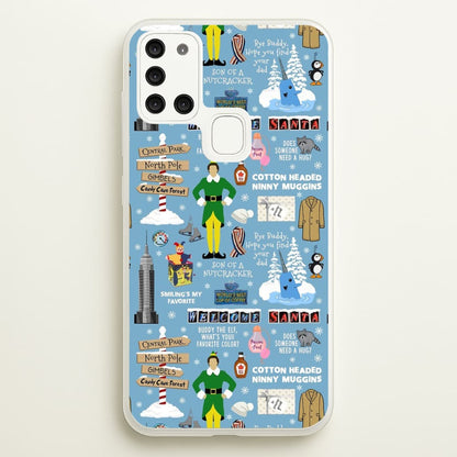 Blue Buddy The Elf Pattern  - Elf Phone Case for Galaxy A21s