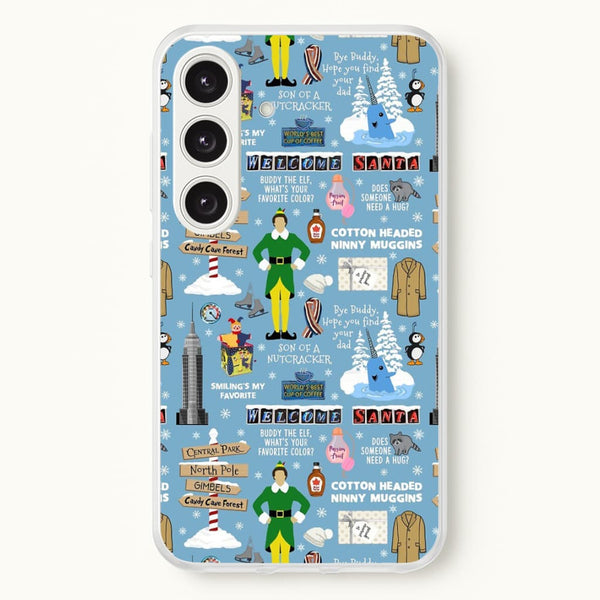 Blue Buddy The Elf Pattern  - Elf Phone Case for Galaxy S24